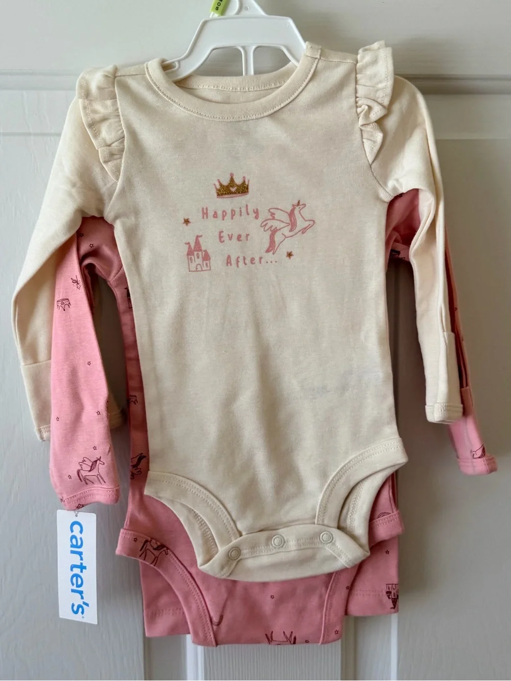 Carter's Cream and Pink Unicorn Onesie Set 🦄